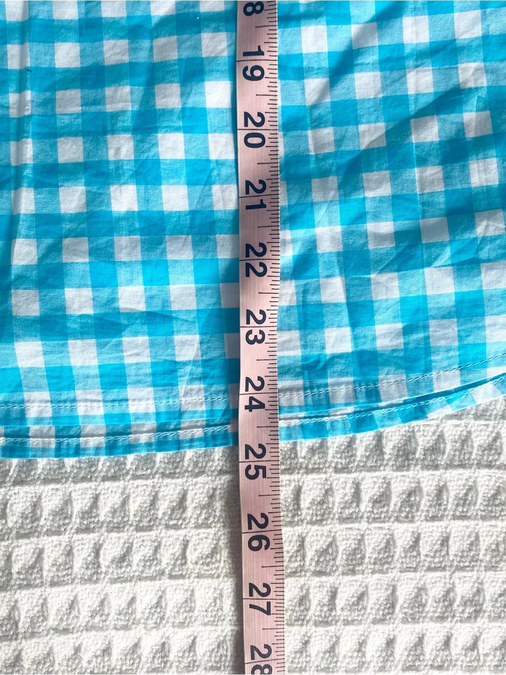 J. Crew Factory Turquoise and White Gingham Sleeveless Tank size Small - Picture 8 of 8